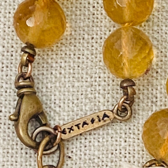 Rare EXTASIA Faceted Light Topaz Glass Bead BEE INSECT BUG Adjustable Necklace - Picture 8 of 9